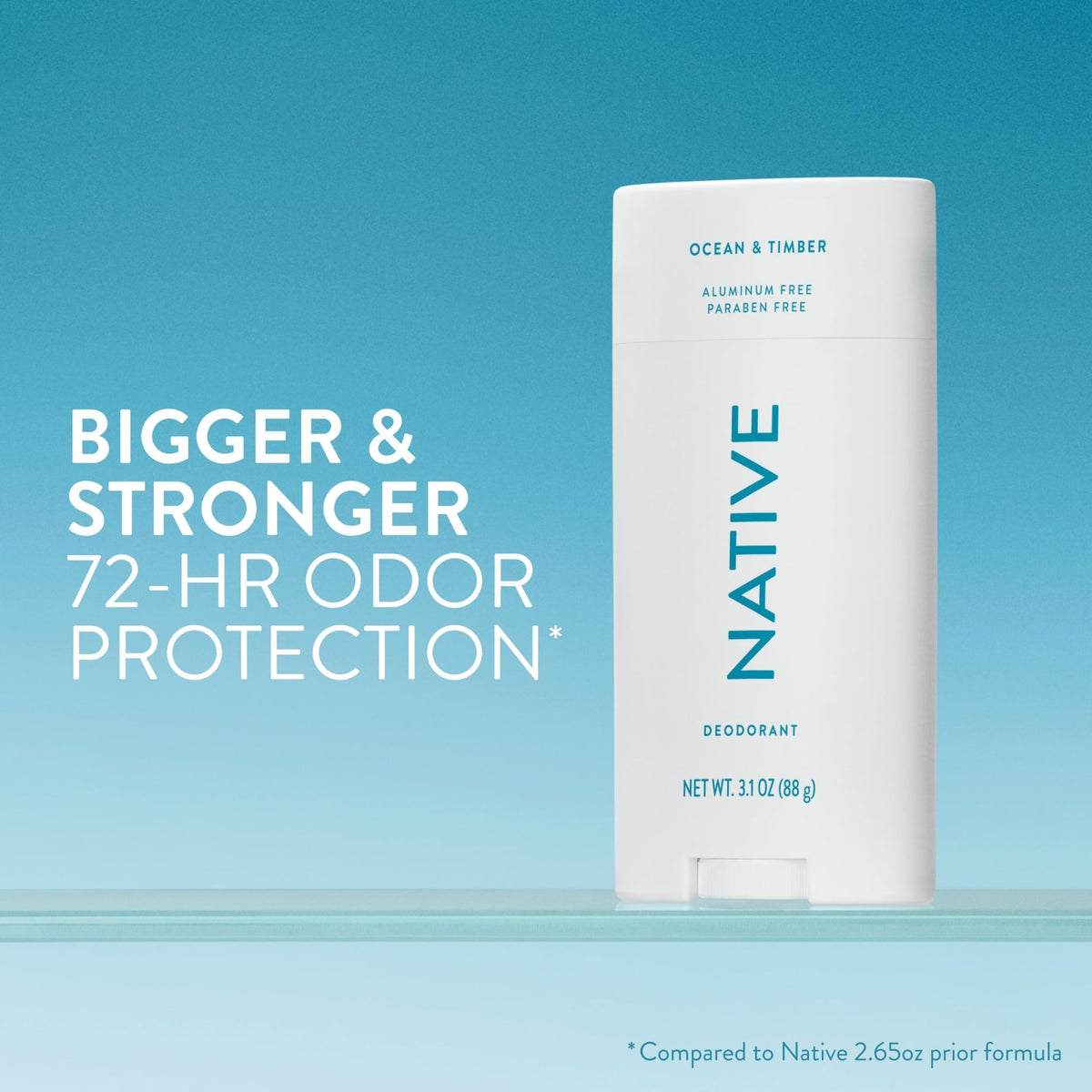 Native Aluminum Free Deodorant, Vanilla & Sandalwood, Large Size Stick, 72 Hour Odor Control, for Women & Men, Contains Naturally Derived Ingredients, 3.1 oz - Jansha Store