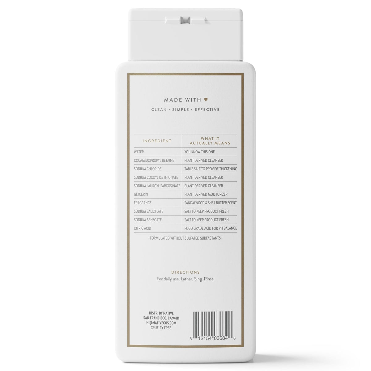 Native Clean Body Wash for Women & Men, Eucalyptus & Mint, 18 fl oz - Jansha Store