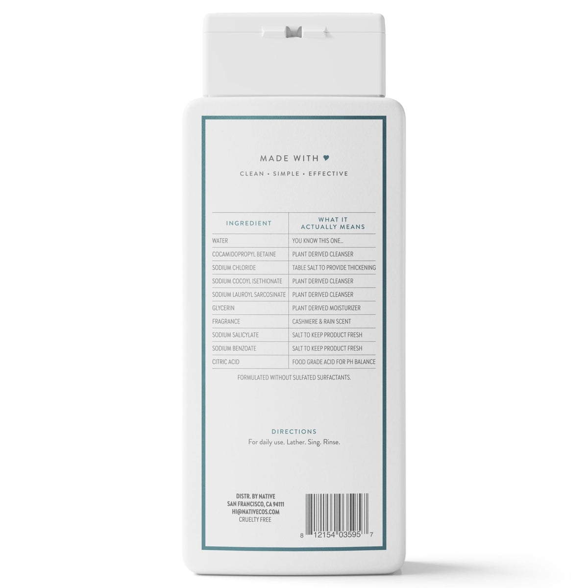 Native Clean Body Wash for Women & Men, Eucalyptus & Mint, 18 fl oz - Jansha Store