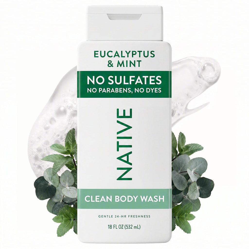 Native Clean Body Wash for Women & Men, Eucalyptus & Mint, 18 fl oz - Jansha Store
