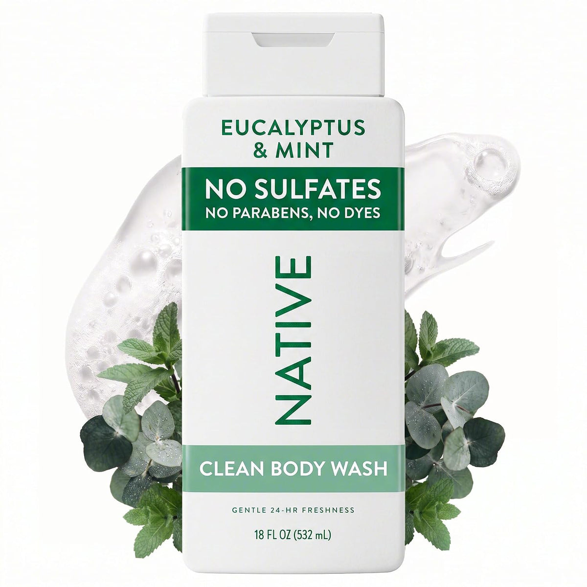 Native Clean Body Wash for Women & Men, Eucalyptus & Mint, 18 fl oz - Jansha Store