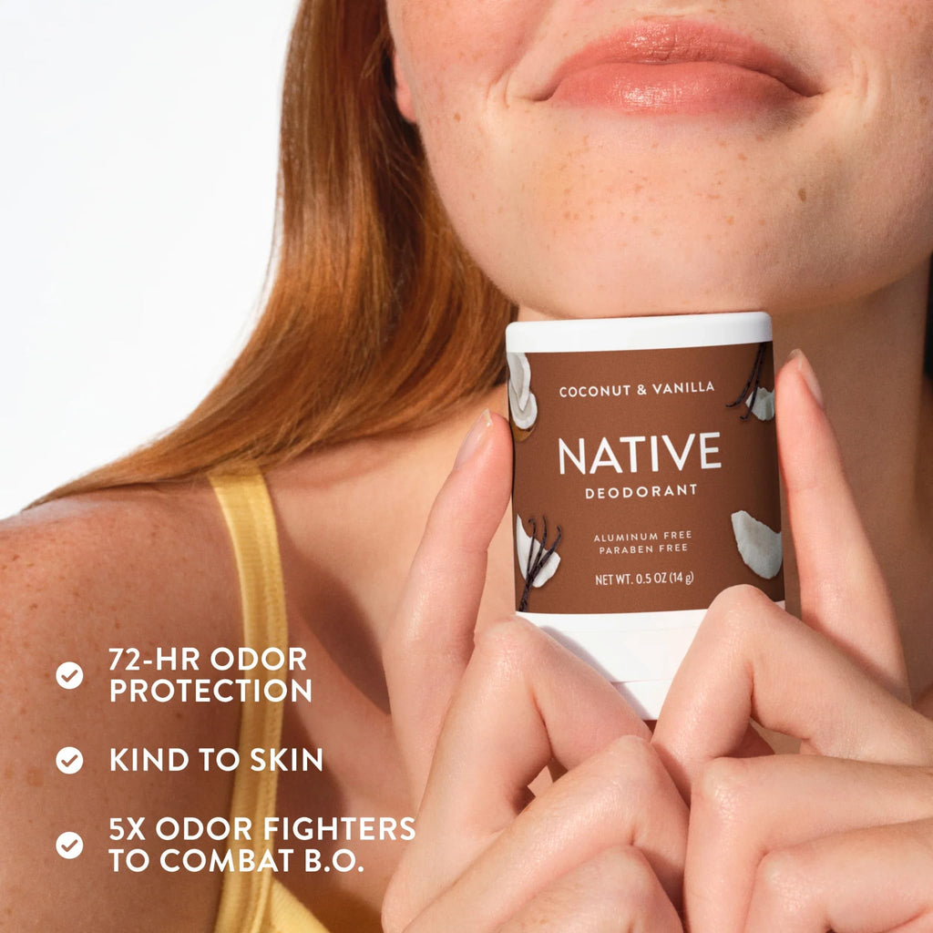 Native Deodorant Contains Naturally Derived Ingredients, 72 Hour Odor Control, Deodorant for Women and Men, Aluminum Free, Coconut & Vanilla 2.65oz - Jansha Store