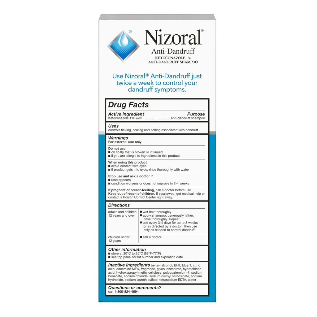 Nizoral Anti-Dandruff Shampoo with 1% Ketoconazole, Fresh Scent, 7 Fl Oz - Jansha Store