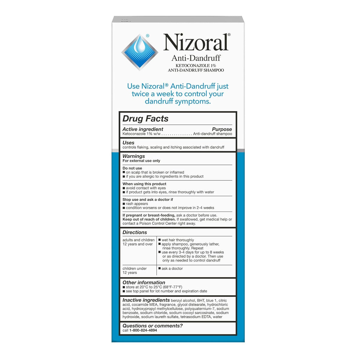 Nizoral Anti-Dandruff Shampoo with 1% Ketoconazole, Fresh Scent, 7 Fl Oz - Jansha Store
