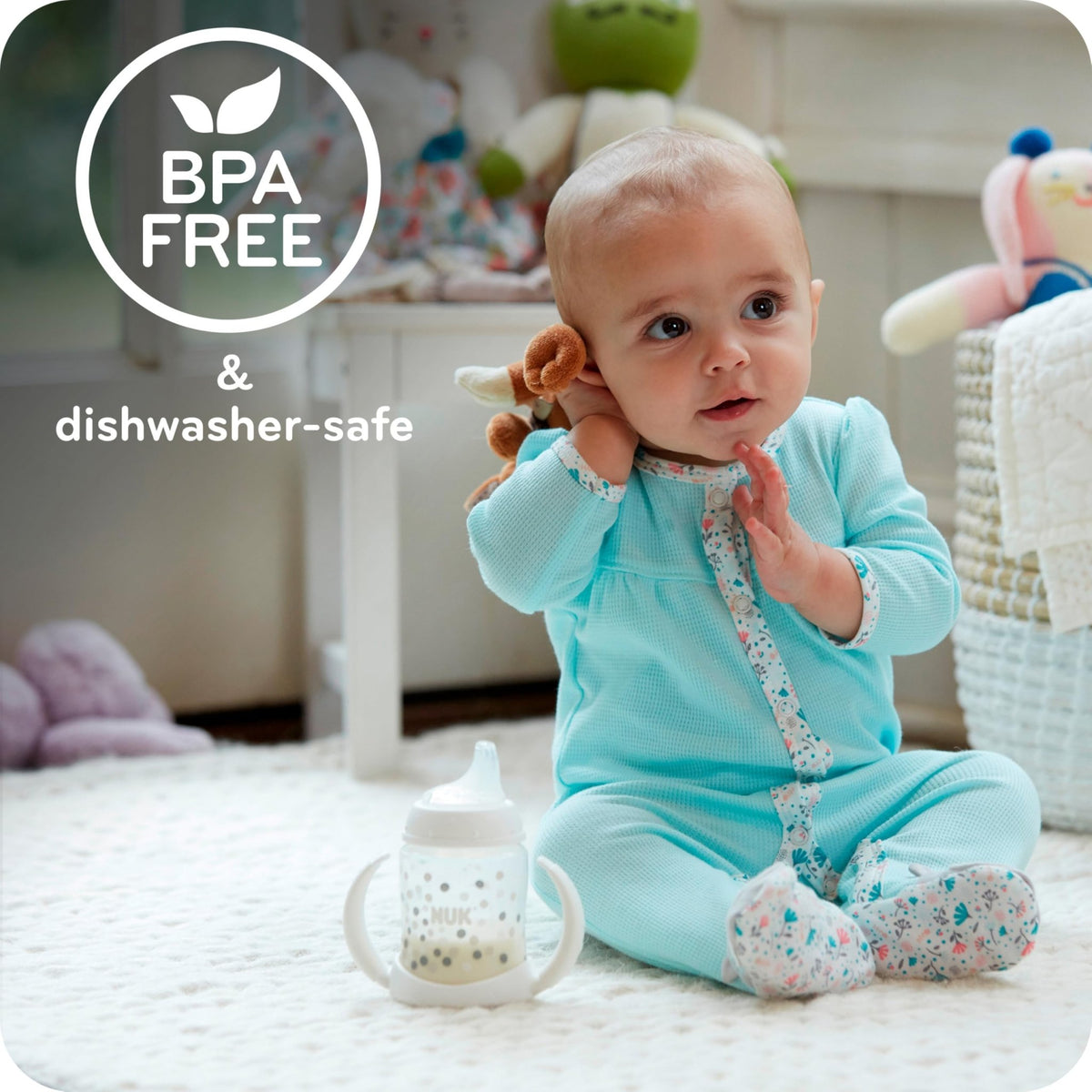 NUK for Nature Learner Cup, 10 oz, 9+ Months – BPA Free, Spill Proof Sippy Cup - Jansha Store