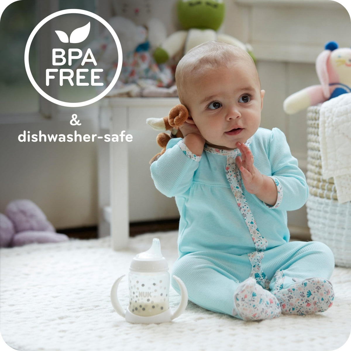 NUK for Nature Learner Cup, 10 oz, 9+ Months – BPA Free, Spill Proof Sippy Cup - Jansha Store