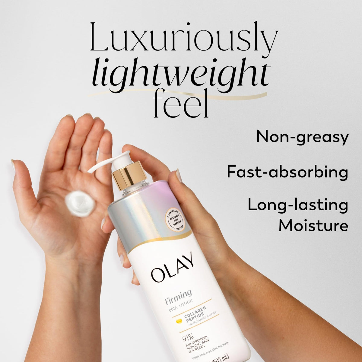 Olay Body Lotion for Women, Smoothing with Retinol Serum, Visibly Smoother Skin, 24hr Moisture & Hydration, Fast Absorbing Formula, Vitamin B3 Complex, For All Skin Types, 17 fl oz - Jansha Store