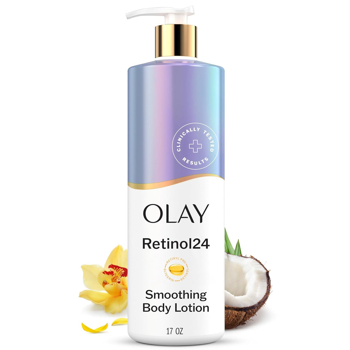 Olay Body Lotion for Women, Smoothing with Retinol Serum, Visibly Smoother Skin, 24hr Moisture & Hydration, Fast Absorbing Formula, Vitamin B3 Complex, For All Skin Types, 17 fl oz - Jansha Store