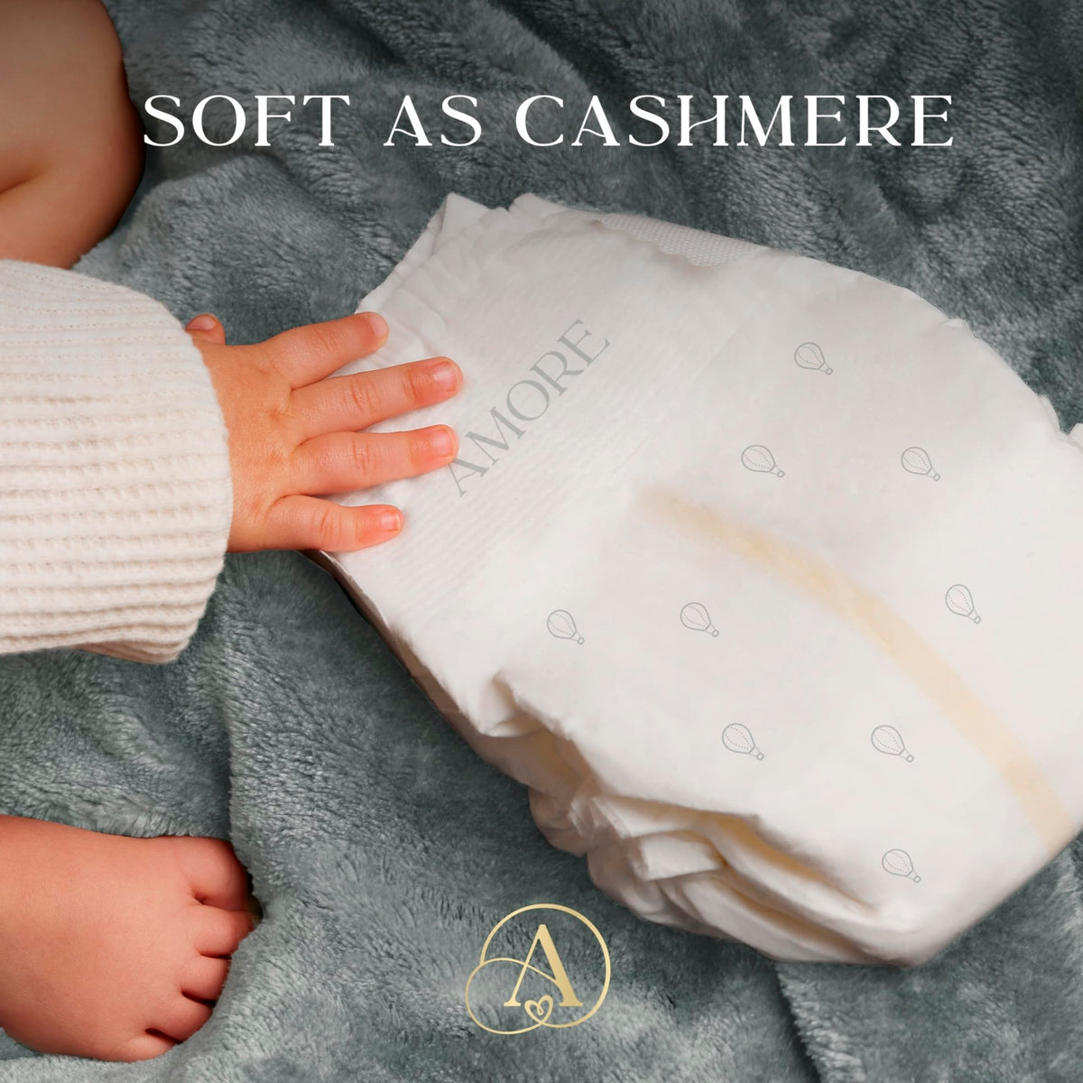 Pampers Amore, Size 0 (up to 10 lbs), 128 Count, Our Best Diaper – Hypoallergenic & Fragrance Free, Up to 100% Leakproof, Soft as Cashmere - Jansha Store