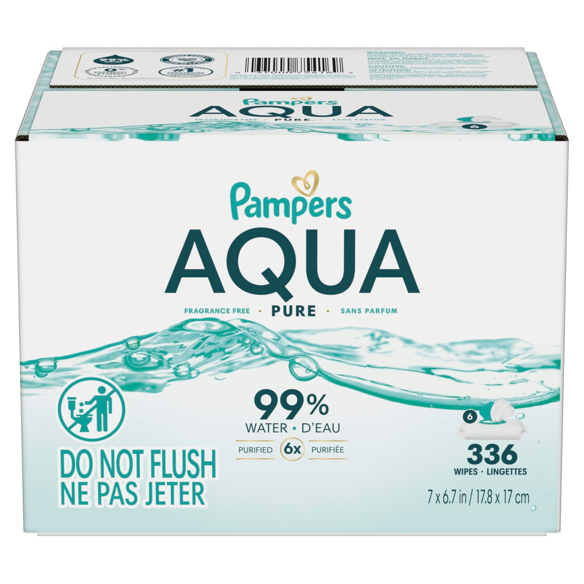 Pampers Aqua Pure Baby Wipes, Unscented, Fragrance Free, 99% Water, Water Based, Multi-Use, 672 Wipes Total (12X Flip-Top Packs) - Jansha Store