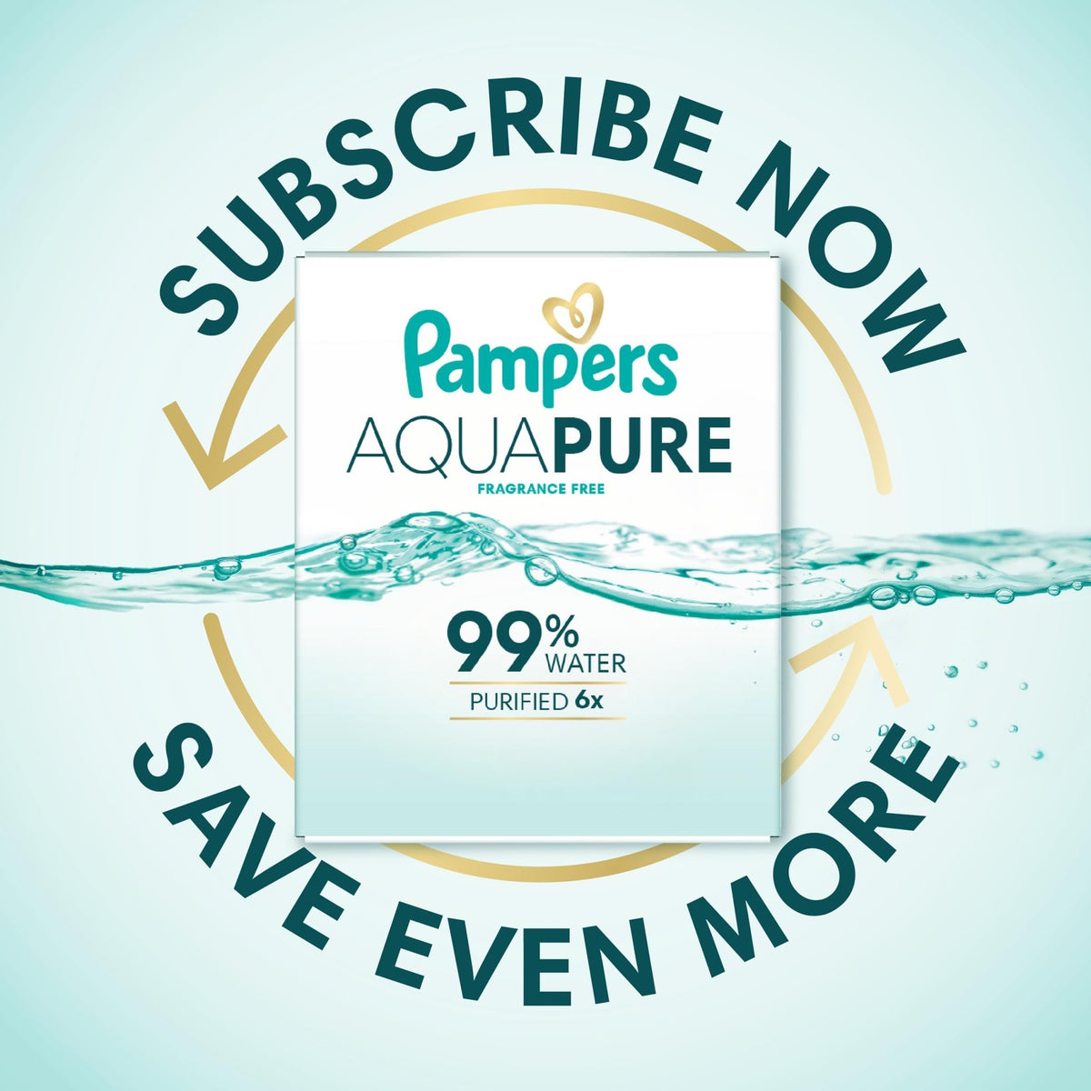 Pampers Aqua Pure Baby Wipes, Unscented, Fragrance Free, 99% Water, Water Based, Multi-Use, 672 Wipes Total (12X Flip-Top Packs) - Jansha Store