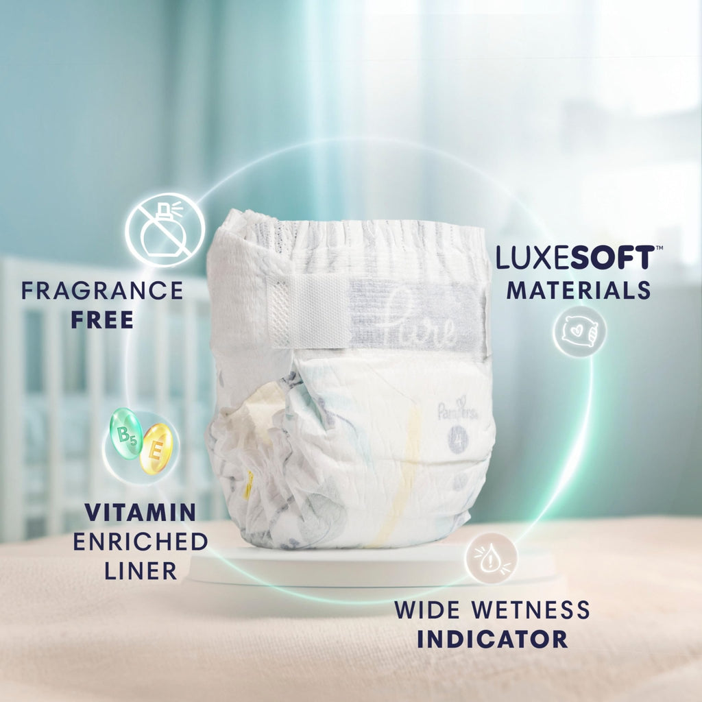 Pampers Pure Baby Diapers, Size 5 (27+ lbs), 132 - Jansha Store