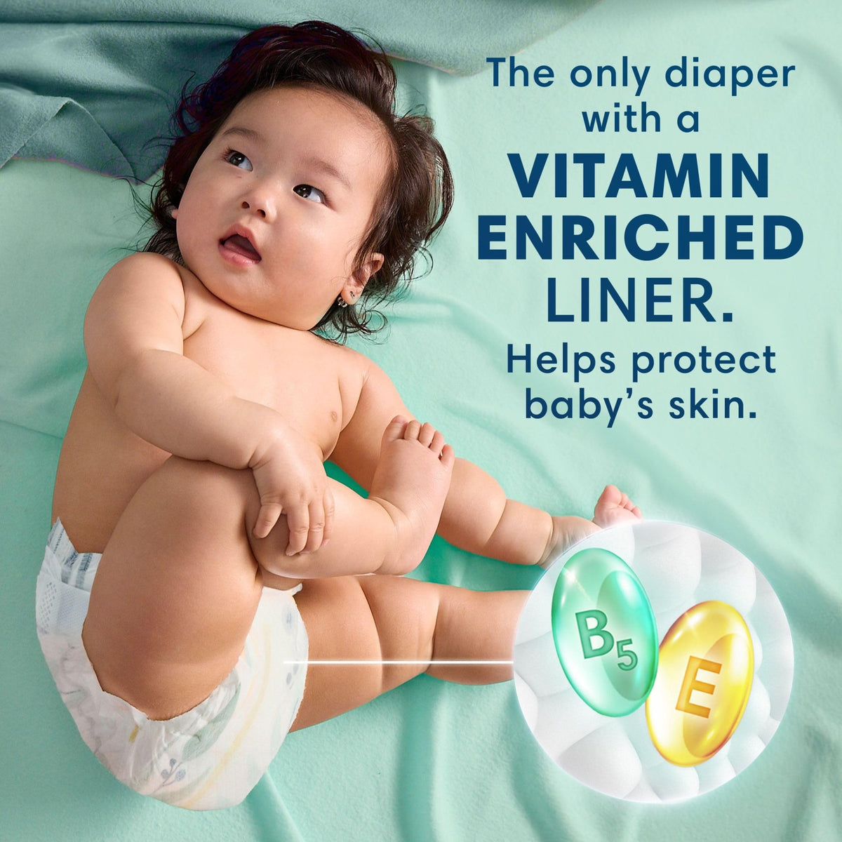 Pampers Pure Baby Diapers, Size 5 (27+ lbs), 132 - Jansha Store