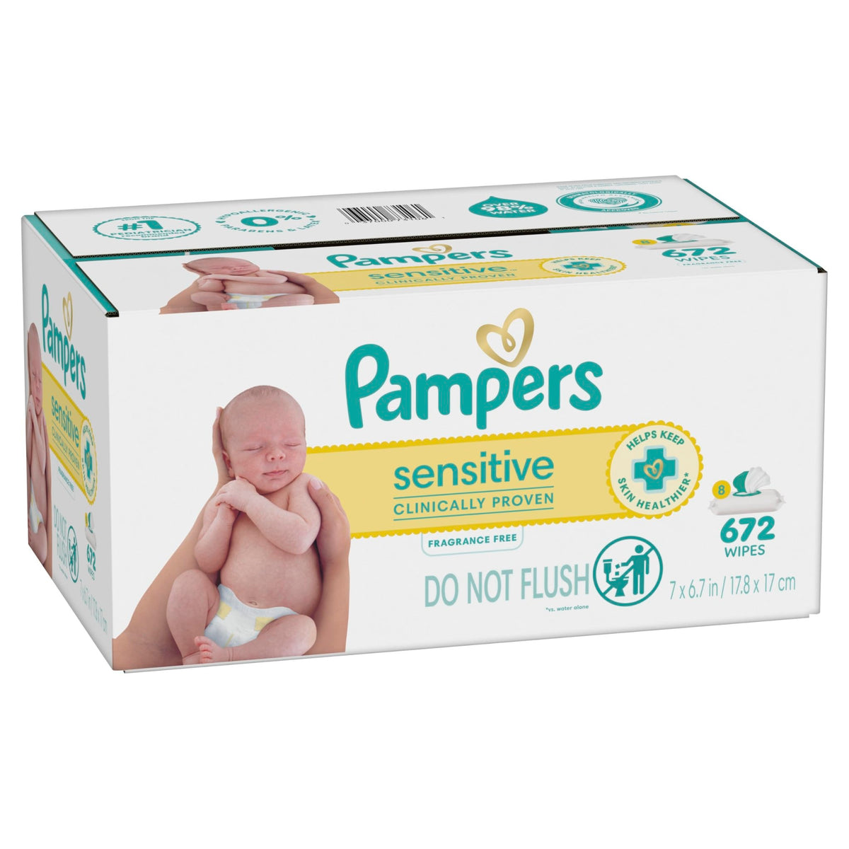 Pampers Sensitive Baby Wipes, Unscented, Fragrance Free, Clinically Proven, Water Based, Hypoallergenic, Multi-Use, Hand Wipes, 1008 Wipes Total (18X Flip-Top Packs) - Jansha Store