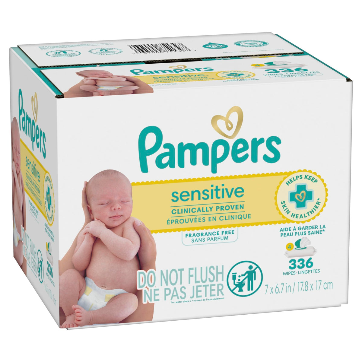 Pampers Sensitive Baby Wipes, Unscented, Fragrance Free, Clinically Proven, Water Based, Hypoallergenic, Multi-Use, Hand Wipes, 1008 Wipes Total (18X Flip-Top Packs) - Jansha Store