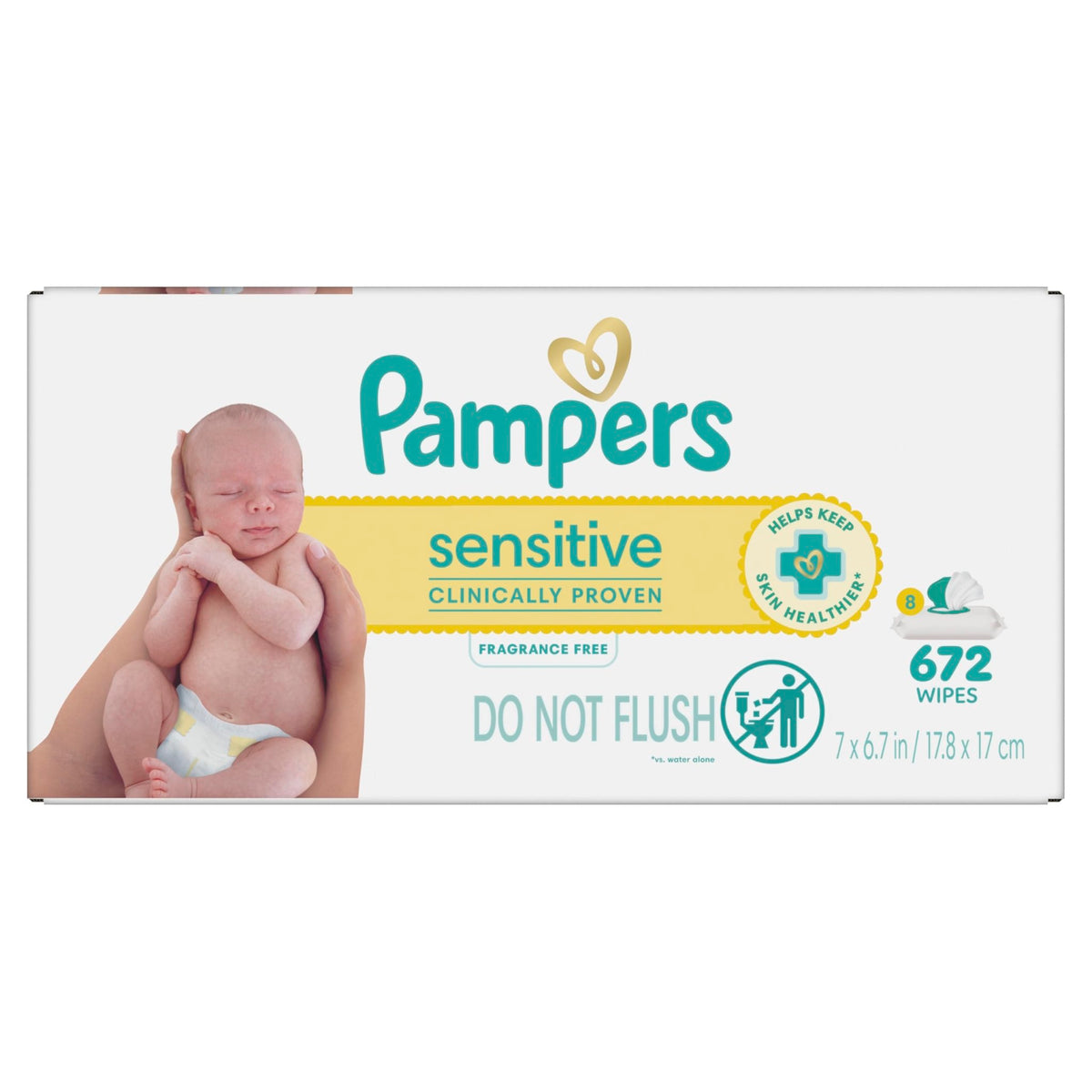 Pampers Sensitive Baby Wipes, Unscented, Fragrance Free, Clinically Proven, Water Based, Hypoallergenic, Multi-Use, Hand Wipes, 1008 Wipes Total (18X Flip-Top Packs) - Jansha Store