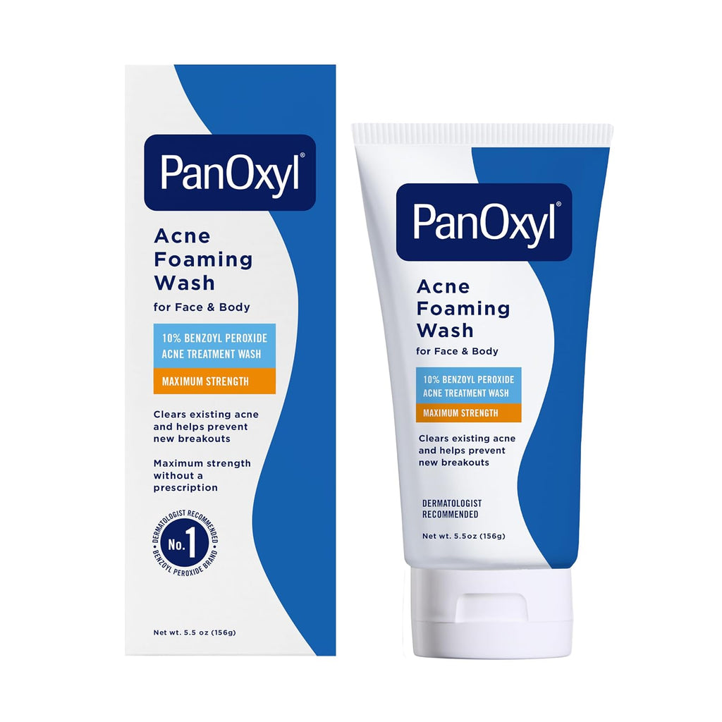 PanOxyl Acne Foaming Wash, 10% Benzoyl Peroxide, For Face & Body, 5.5 oz - Jansha Store