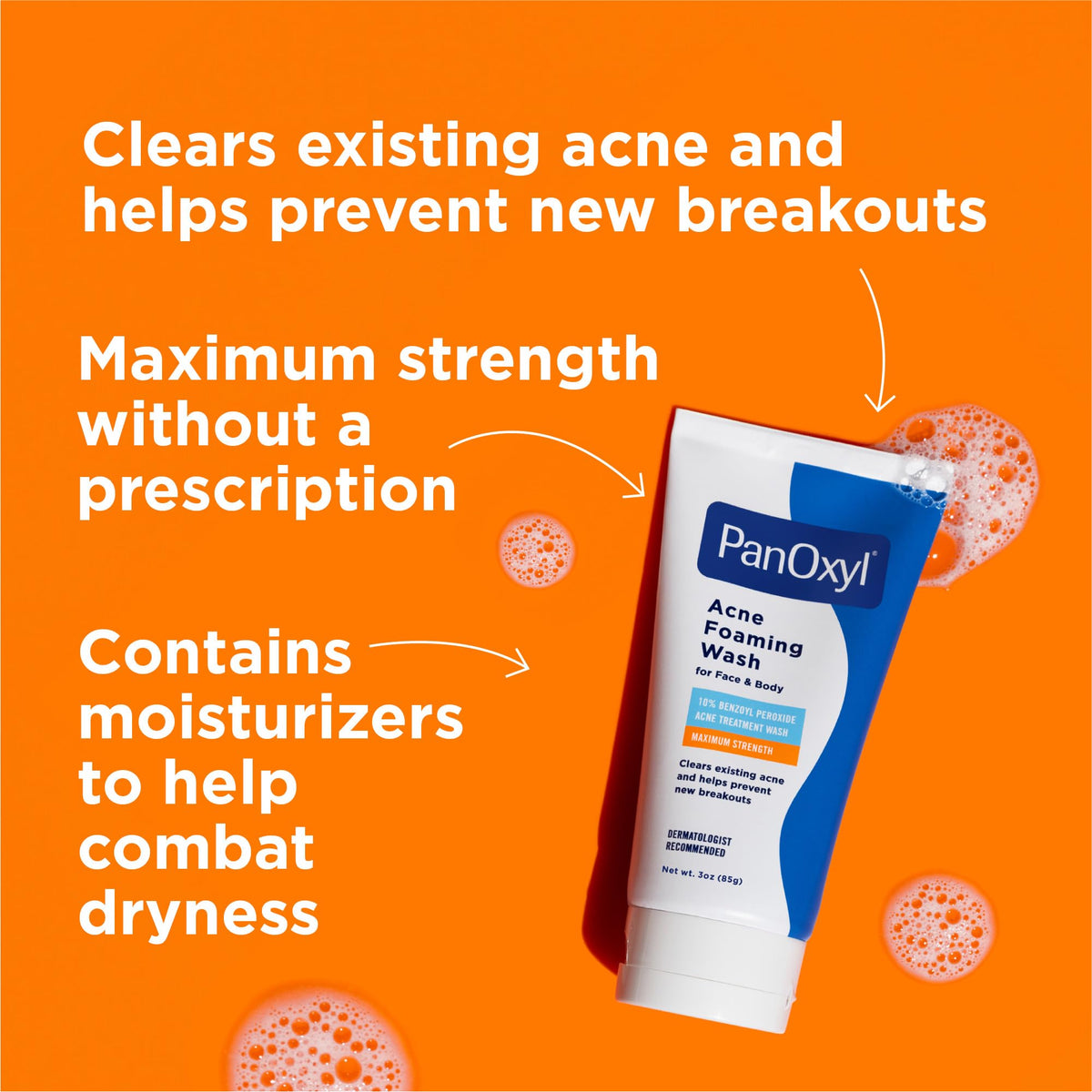 PanOxyl Acne Foaming Wash, 10% Benzoyl Peroxide, For Face & Body, 5.5 oz - Jansha Store