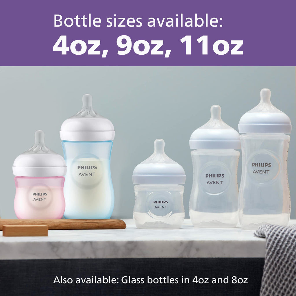 Philips Avent Natural Baby Bottles, Medium Flow, 9 oz, BPA-Free, 4-Pack - Jansha Store