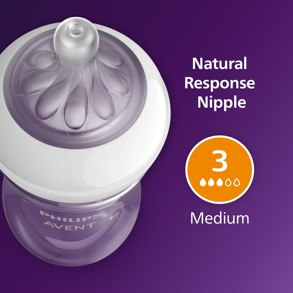 Philips Avent Natural Baby Bottles, Medium Flow, 9 oz, BPA-Free, 4-Pack - Jansha Store