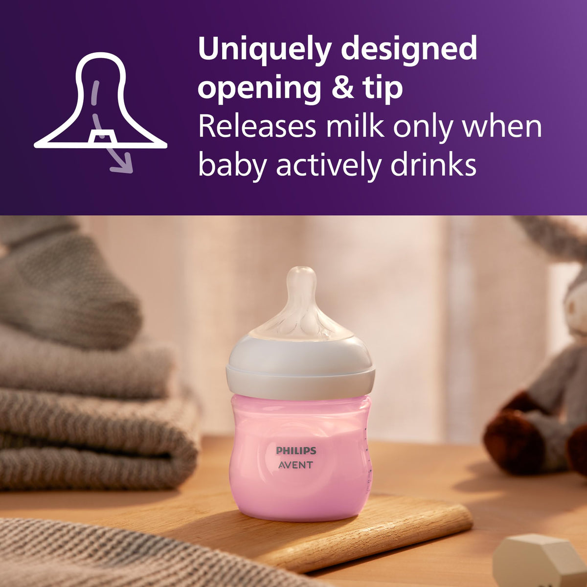 Philips Avent Natural Baby Bottles, Medium Flow, 9 oz, BPA-Free, 4-Pack - Jansha Store