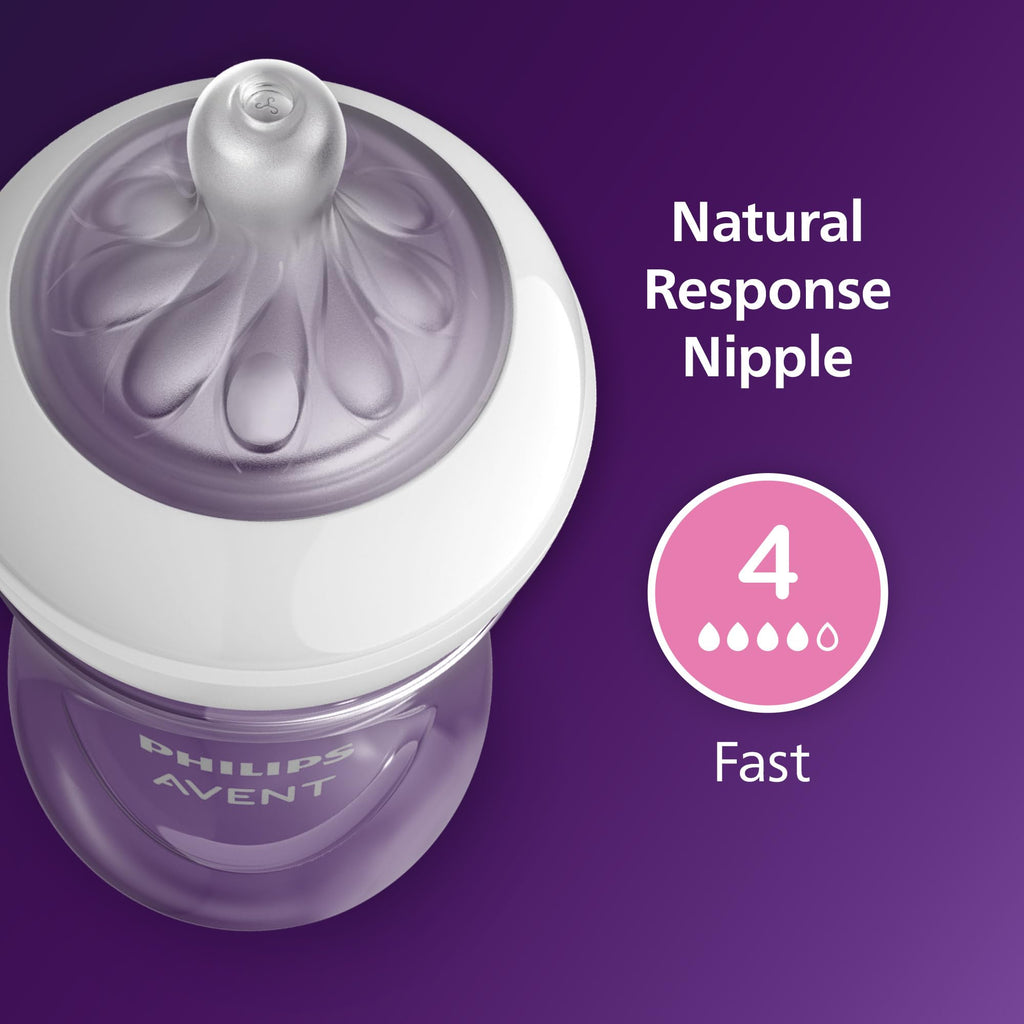Philips Avent Natural Baby Bottles, Medium Flow, 9 oz, BPA-Free, 4-Pack - Jansha Store