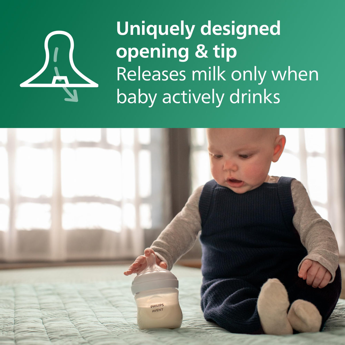 Philips Avent Natural Glass Baby Bottles, Medium Flow, 8 oz, BPA-Free - Jansha Store
