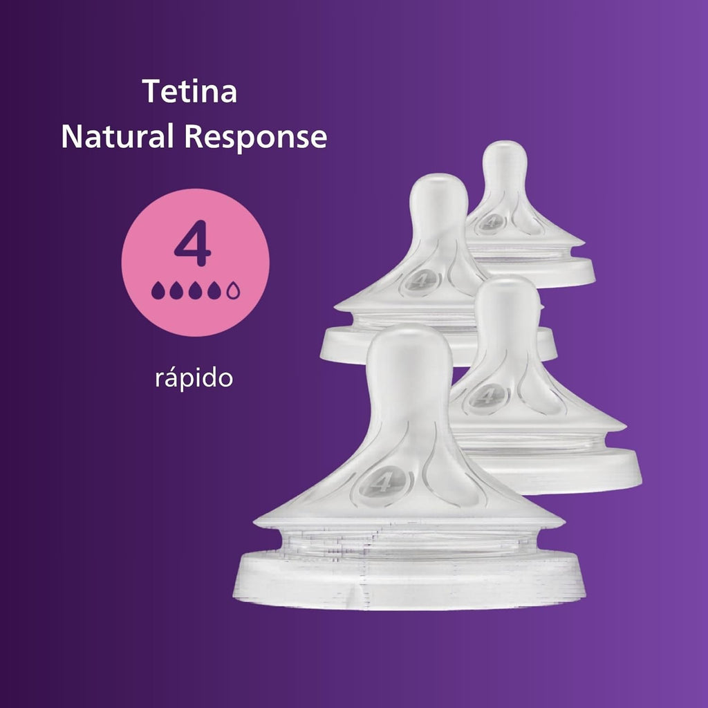 Philips Avent Natural Response Nipples, Fast Flow, 4-Pack - Jansha Store