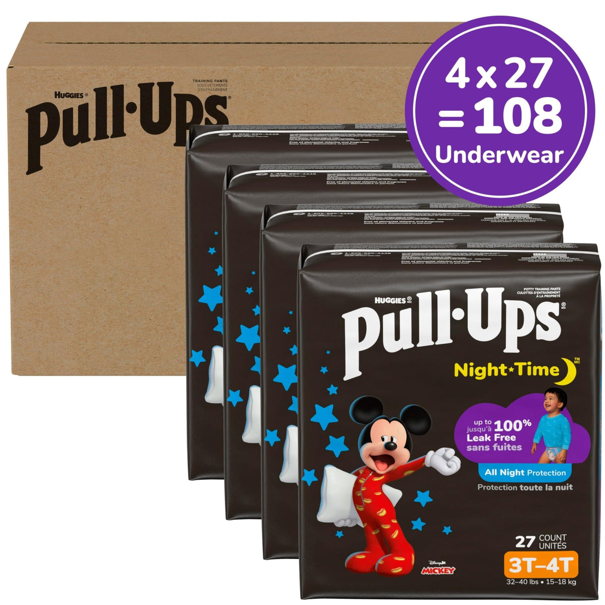 Pull-Ups Boys' Night-Time Potty Training Pants, Size 5T-6T, 44 Count - Jansha Store