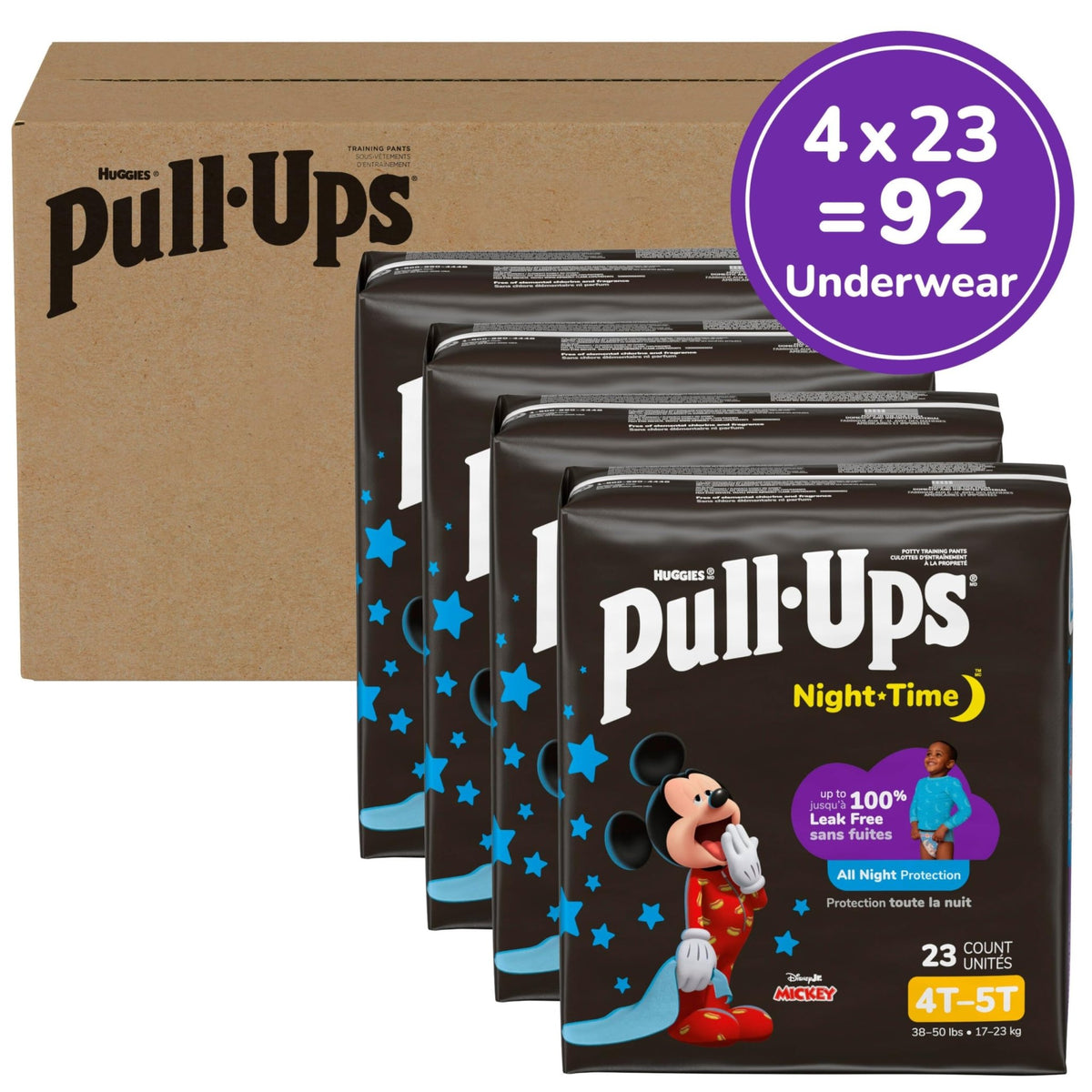 Pull-Ups Boys' Night-Time Potty Training Pants, Size 5T-6T, 44 Count - Jansha Store