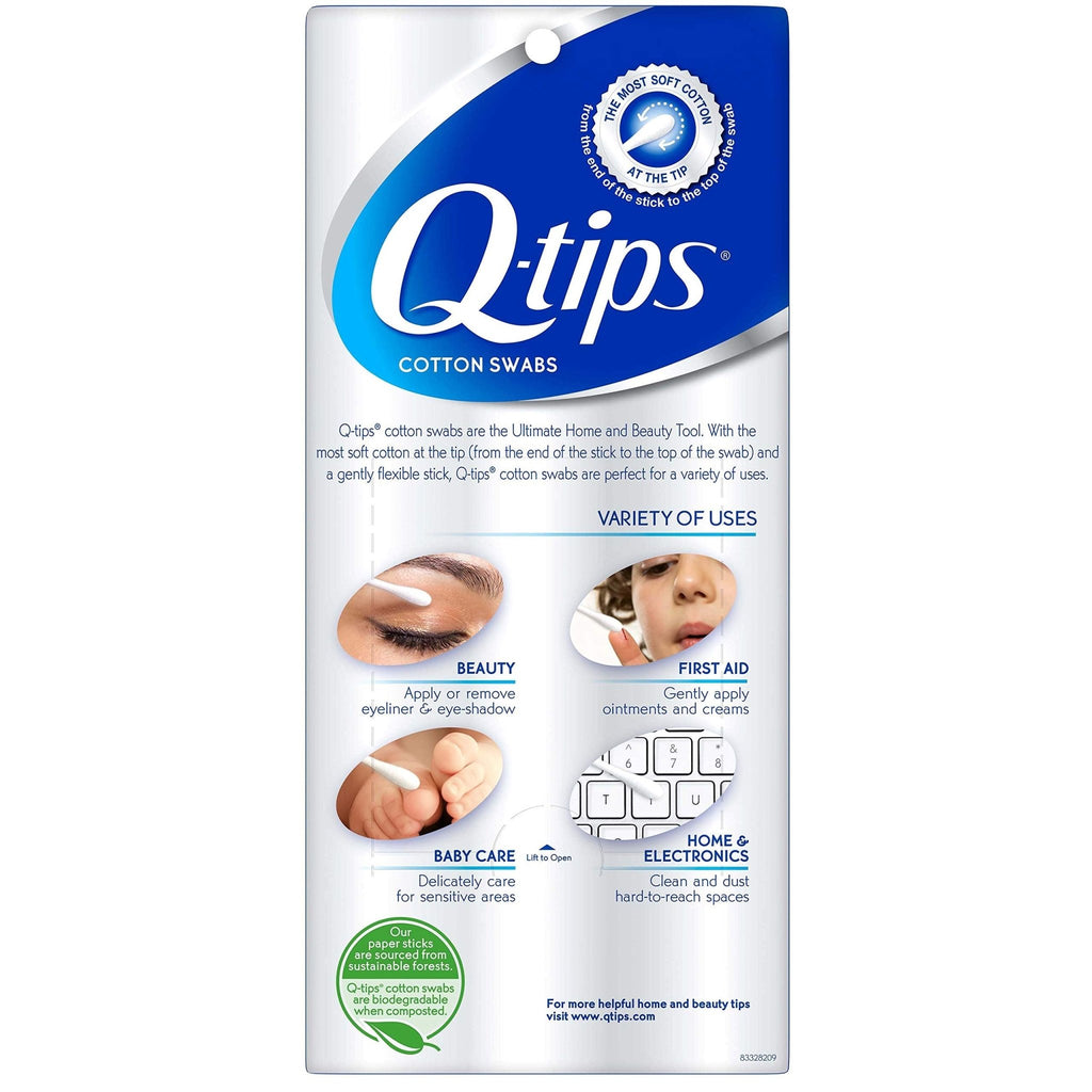 Q-tips Cotton Swabs For Hygiene and Beauty Care Original Cotton Swab Made With 100% Cotton 750 Count - Jansha Store