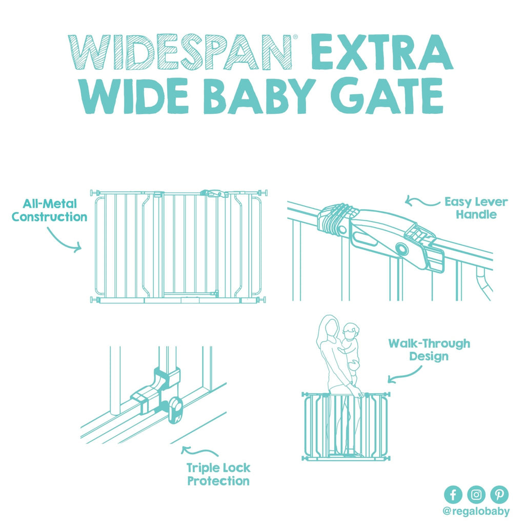 Regalo Safety 29"-38.5" Easy Step Baby Gate, Bottom of Stairs & Doorways - Jansha Store