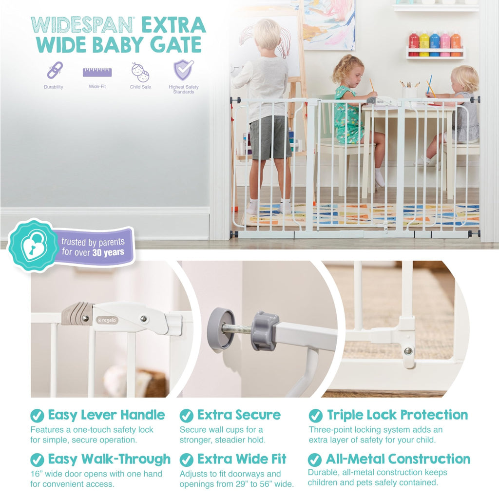 Regalo Safety 29"-38.5" Easy Step Baby Gate, Bottom of Stairs & Doorways - Jansha Store