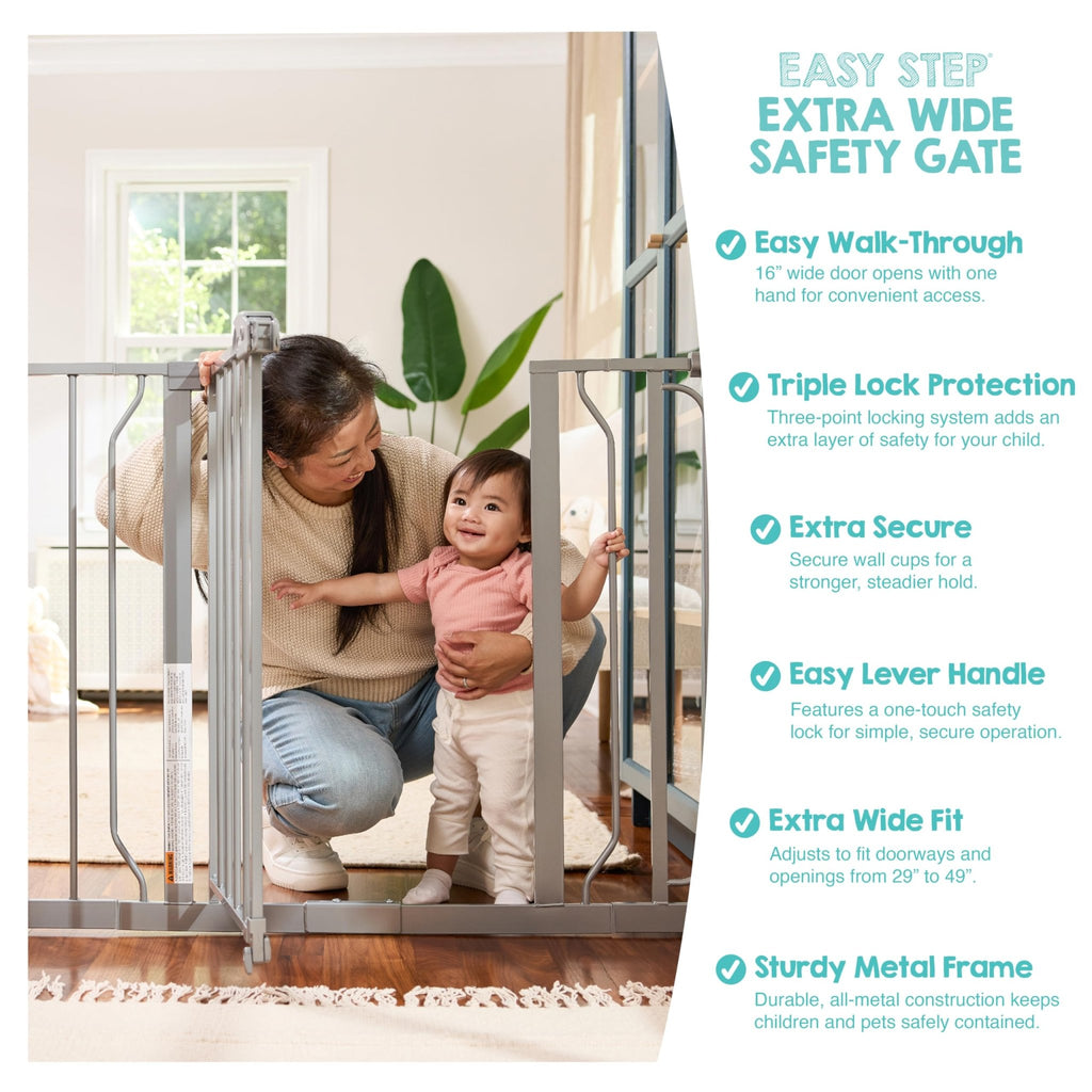 Regalo Safety 29"-38.5" Easy Step Baby Gate, Bottom of Stairs & Doorways - Jansha Store