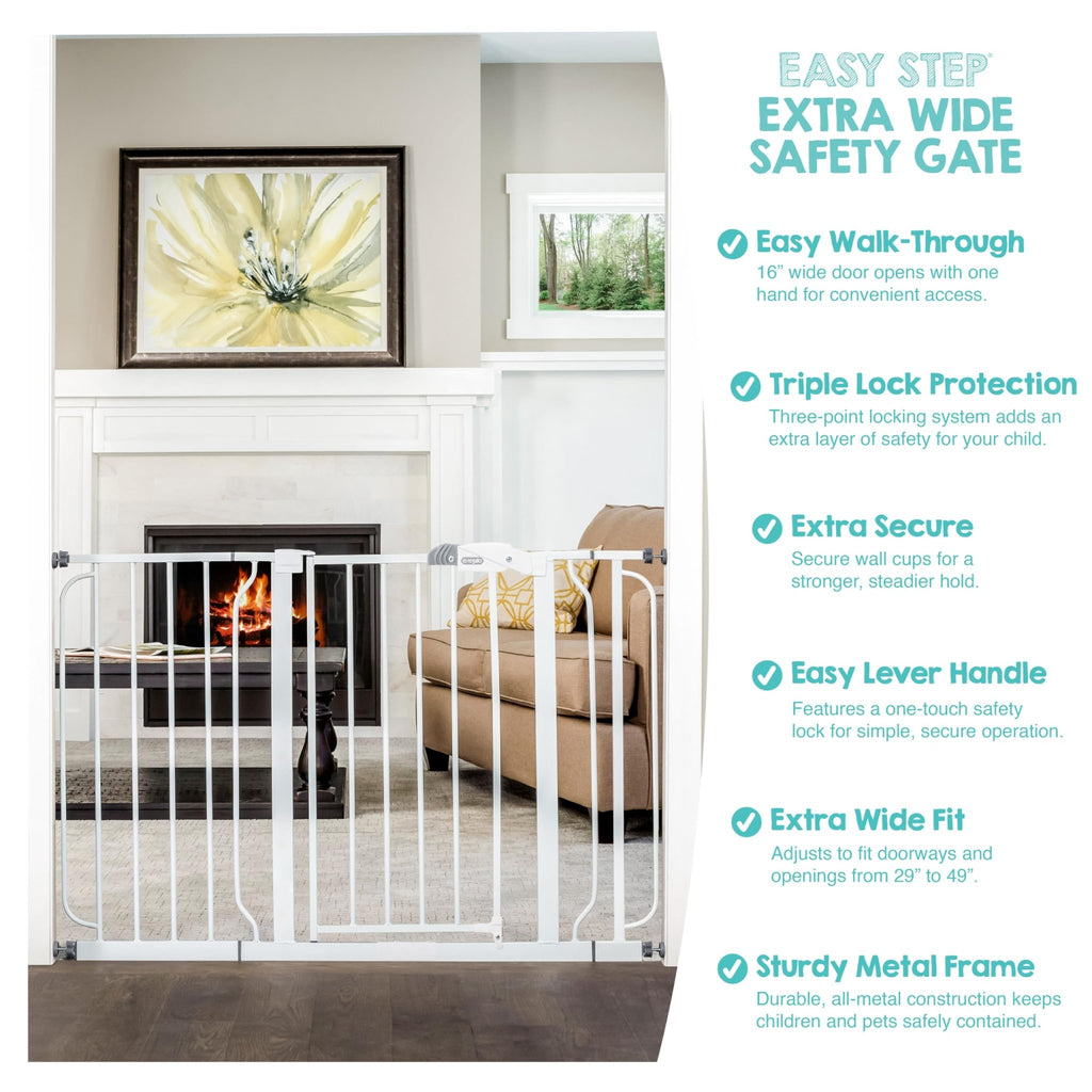 Regalo Safety 29"-38.5" Easy Step Baby Gate, Bottom of Stairs & Doorways - Jansha Store