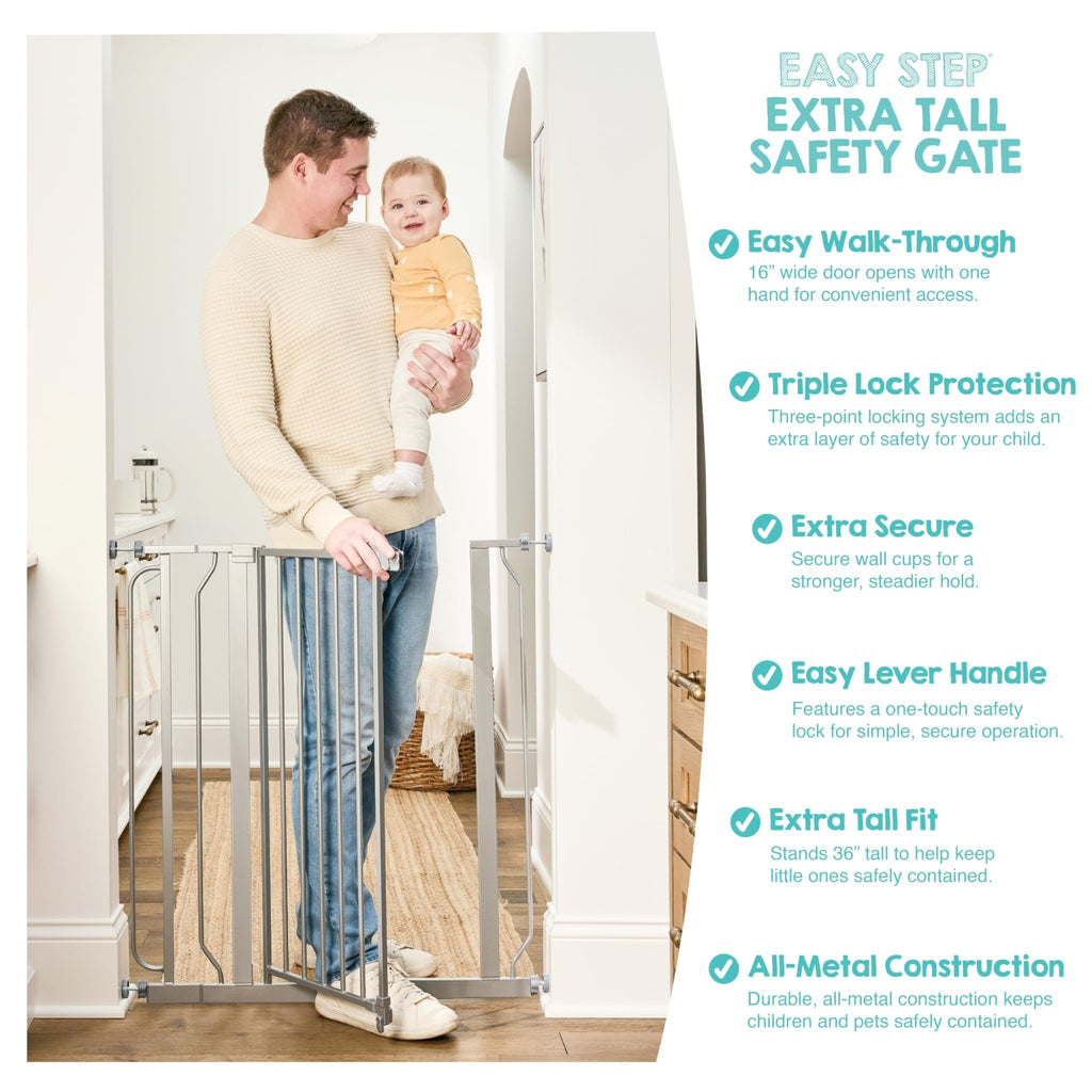 Regalo Safety 29"-38.5" Easy Step Baby Gate, Bottom of Stairs & Doorways - Jansha Store