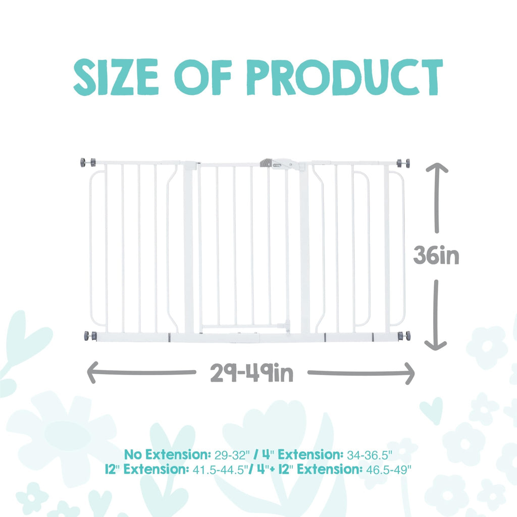 Regalo Safety 29"-38.5" Easy Step Baby Gate, Bottom of Stairs & Doorways - Jansha Store