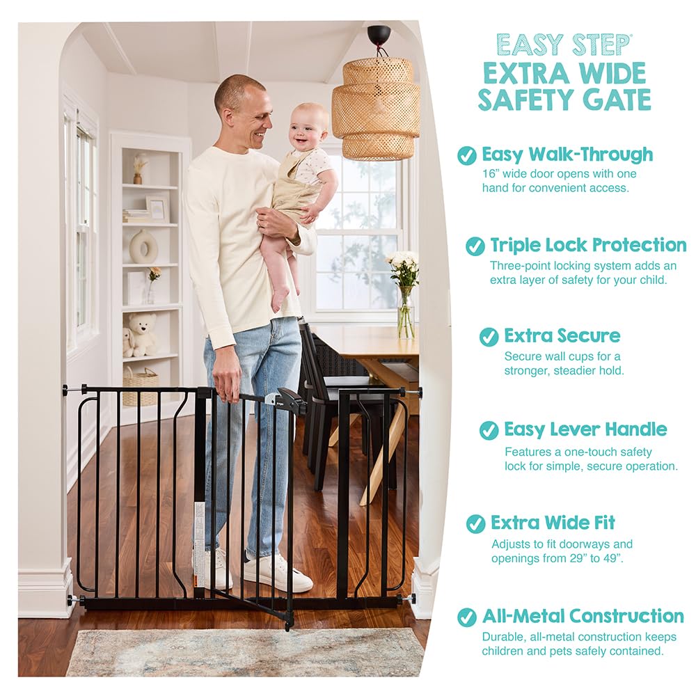 Regalo Safety 29"-38.5" Easy Step Baby Gate, Bottom of Stairs & Doorways - Jansha Store