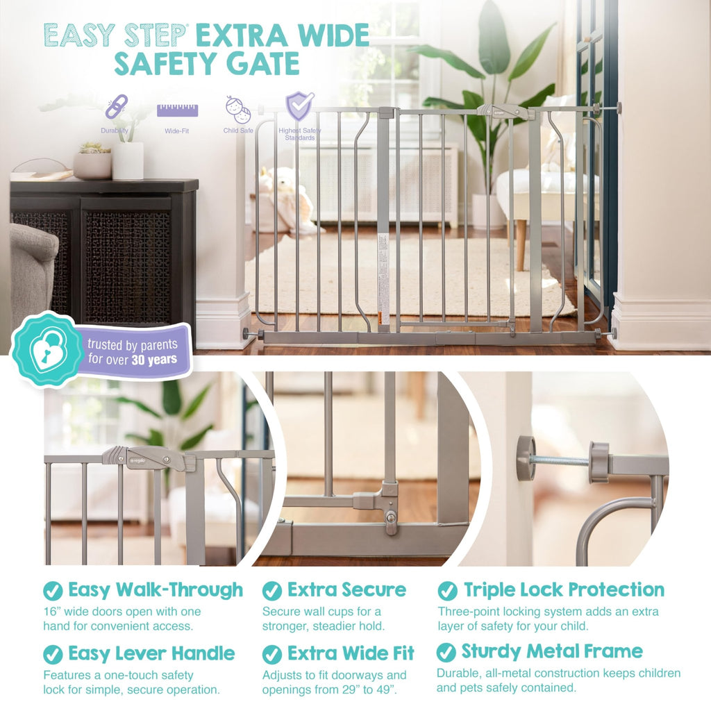 Regalo Safety 29"-38.5" Easy Step Baby Gate, Bottom of Stairs & Doorways - Jansha Store