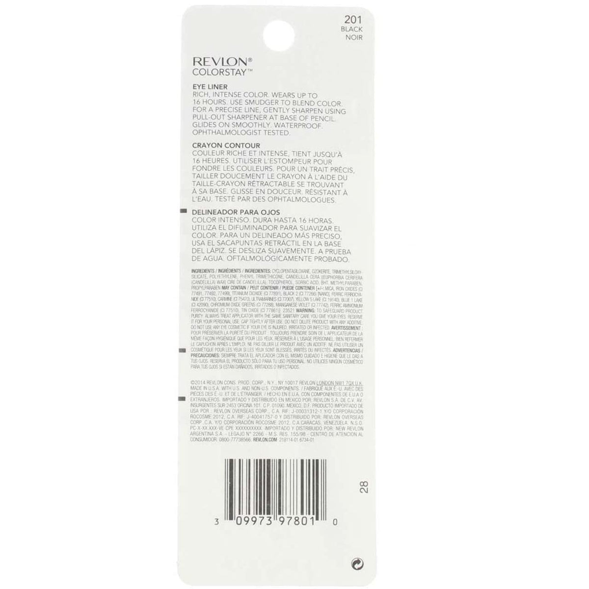 Revlon ColorStay Pencil Waterproof Eyeliner, 201 Black, 2 pack - Jansha Store