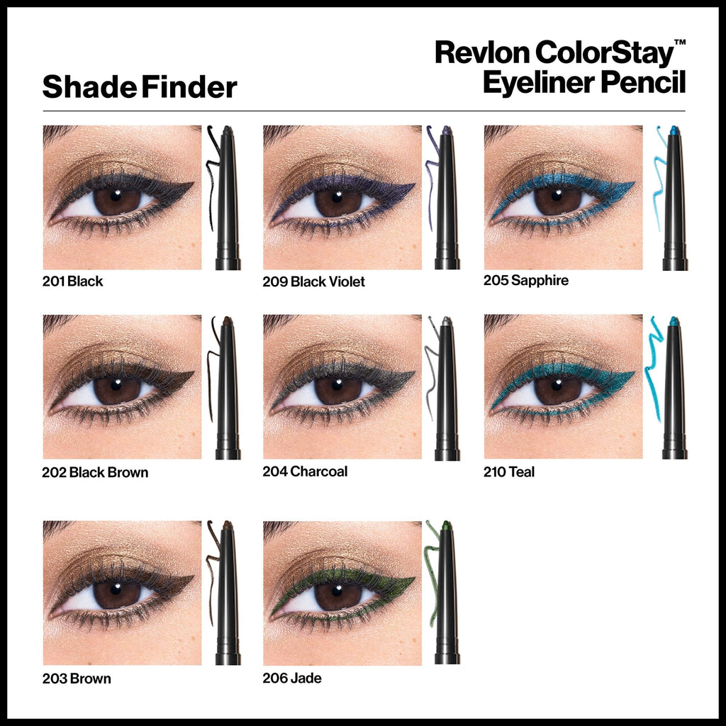 Revlon ColorStay Pencil Waterproof Eyeliner, 201 Black, 2 pack - Jansha Store