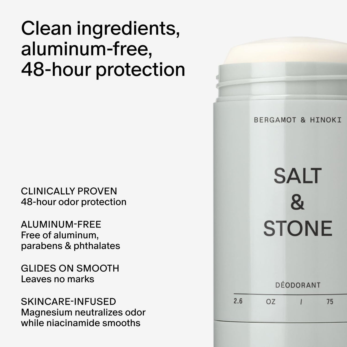 Salt & Stone Aluminum-Free Deodorant for Women & Men Saffron & Cedar 2.6 oz - Jansha Store
