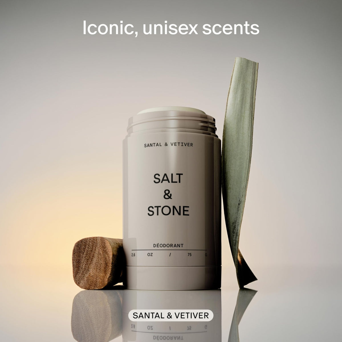 Salt & Stone Aluminum-Free Deodorant for Women & Men Saffron & Cedar 2.6 oz - Jansha Store