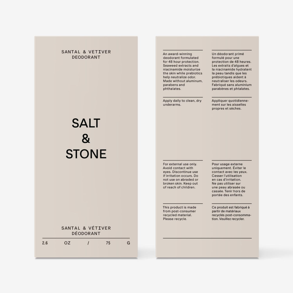 Salt & Stone Aluminum-Free Deodorant for Women & Men Saffron & Cedar 2.6 oz - Jansha Store
