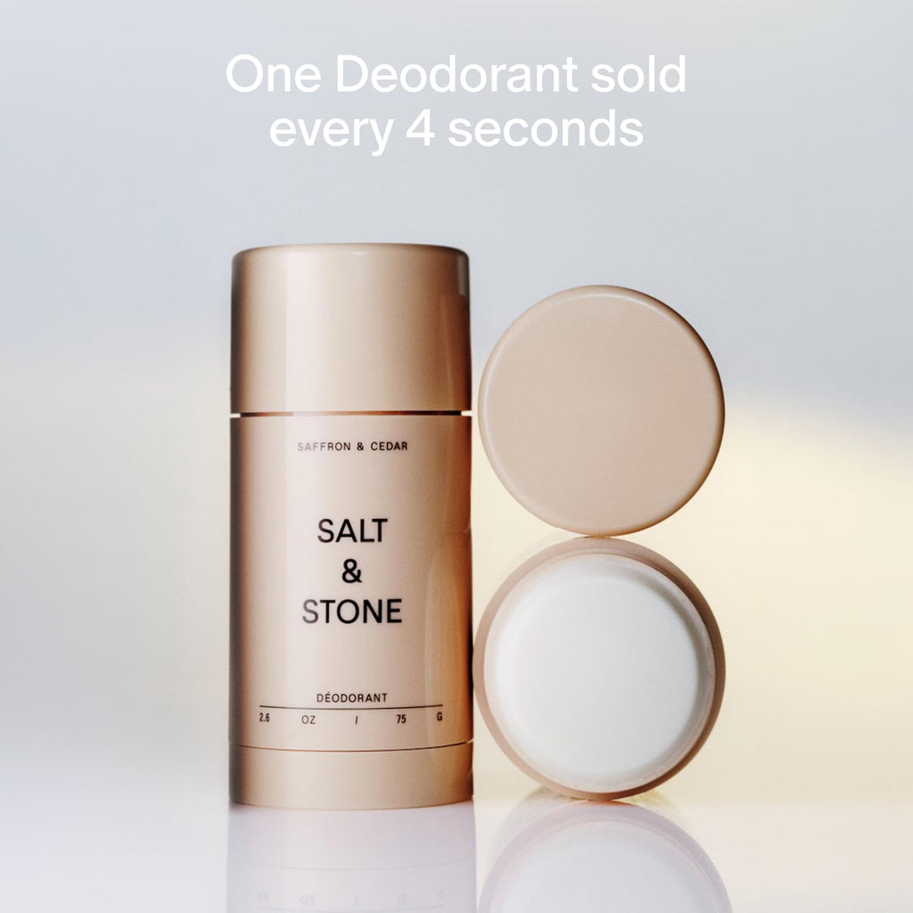 Salt & Stone Aluminum-Free Deodorant for Women & Men Saffron & Cedar 2.6 oz - Jansha Store