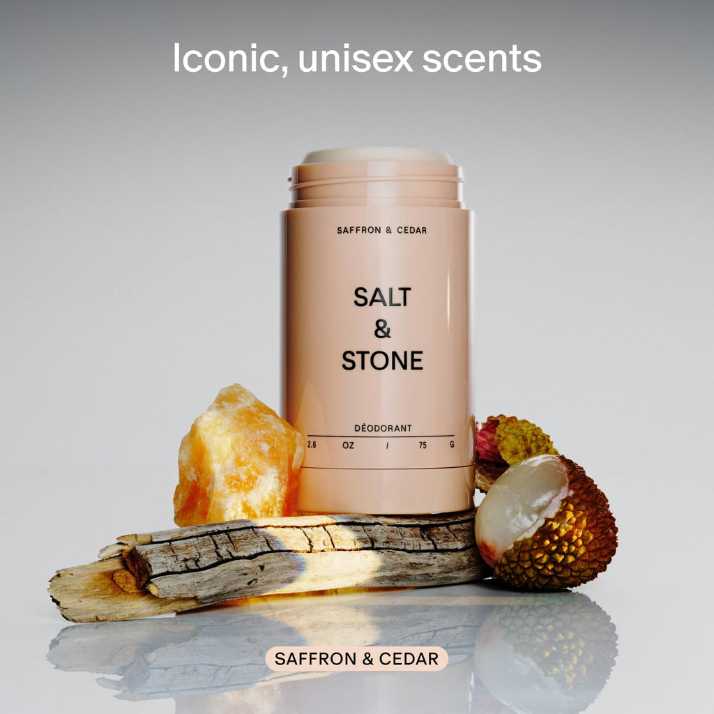 Salt & Stone Aluminum-Free Deodorant for Women & Men Saffron & Cedar 2.6 oz - Jansha Store