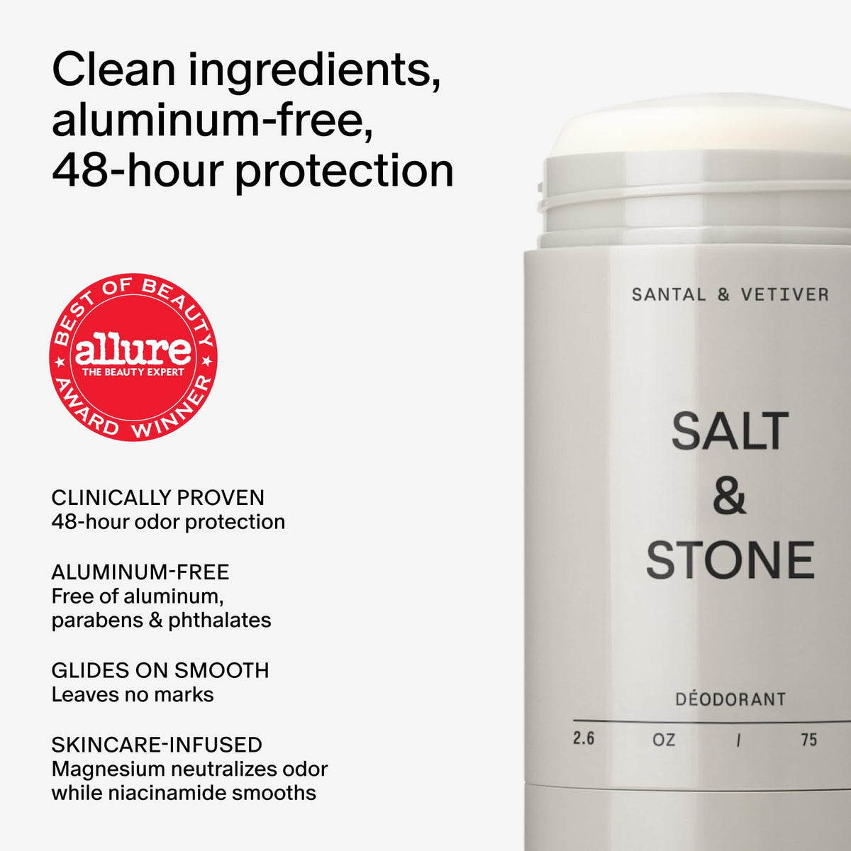 Salt & Stone Aluminum-Free Deodorant for Women & Men Saffron & Cedar 2.6 oz - Jansha Store