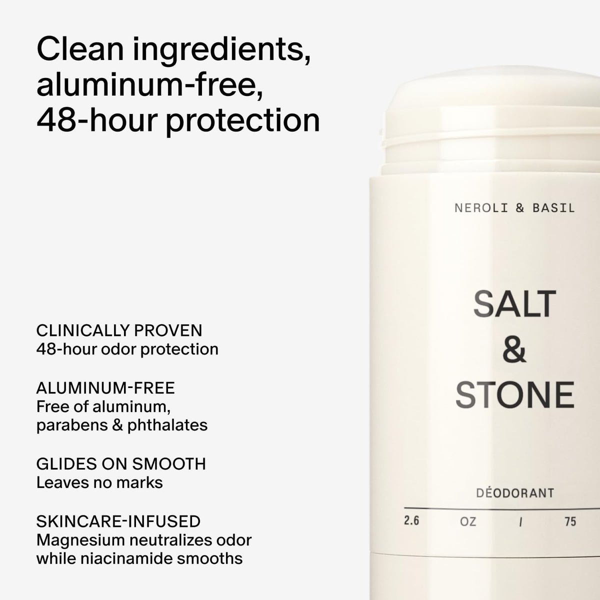 Salt & Stone Aluminum-Free Deodorant for Women & Men Saffron & Cedar 2.6 oz - Jansha Store