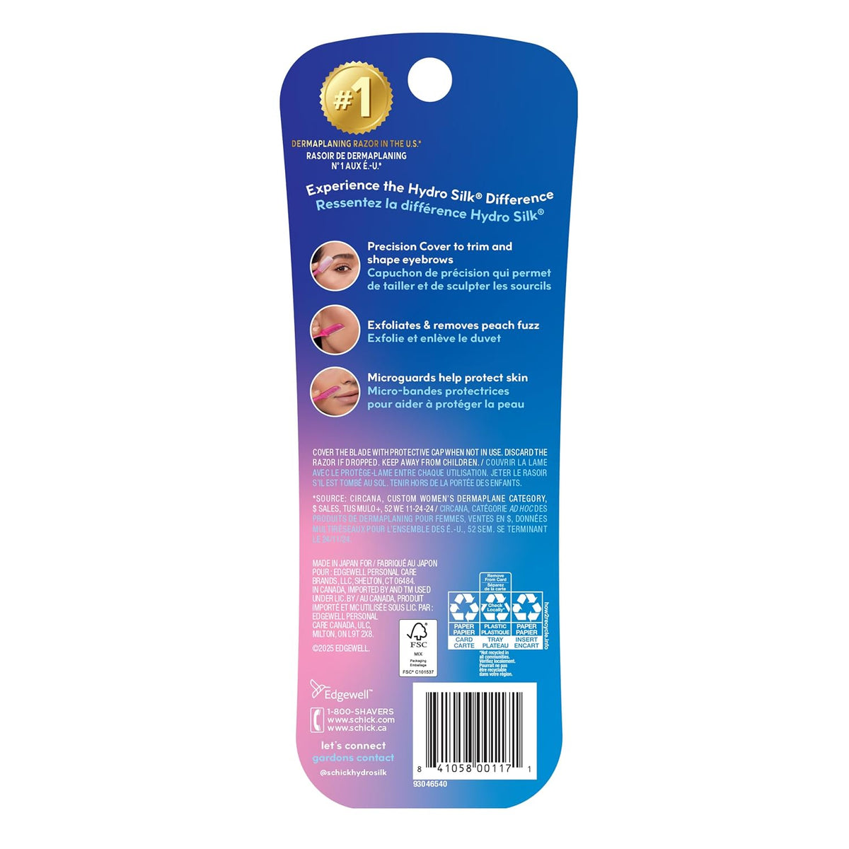 Schick Hydro Silk Touch-Up Dermaplane Razor for Women Face, 3 ct - Jansha Store