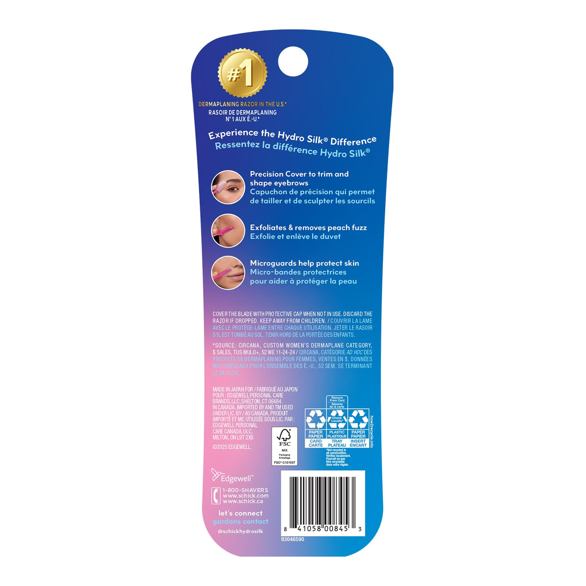 Schick Hydro Silk Touch-Up Dermaplane Razor for Women Face, 3 ct - Jansha Store